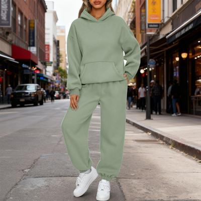 Women 2 Piece Outfit Long Sleeve Pullover Hoodies And Sweatpants Lounge Sets Fall Casual Tracksuit with Pocket