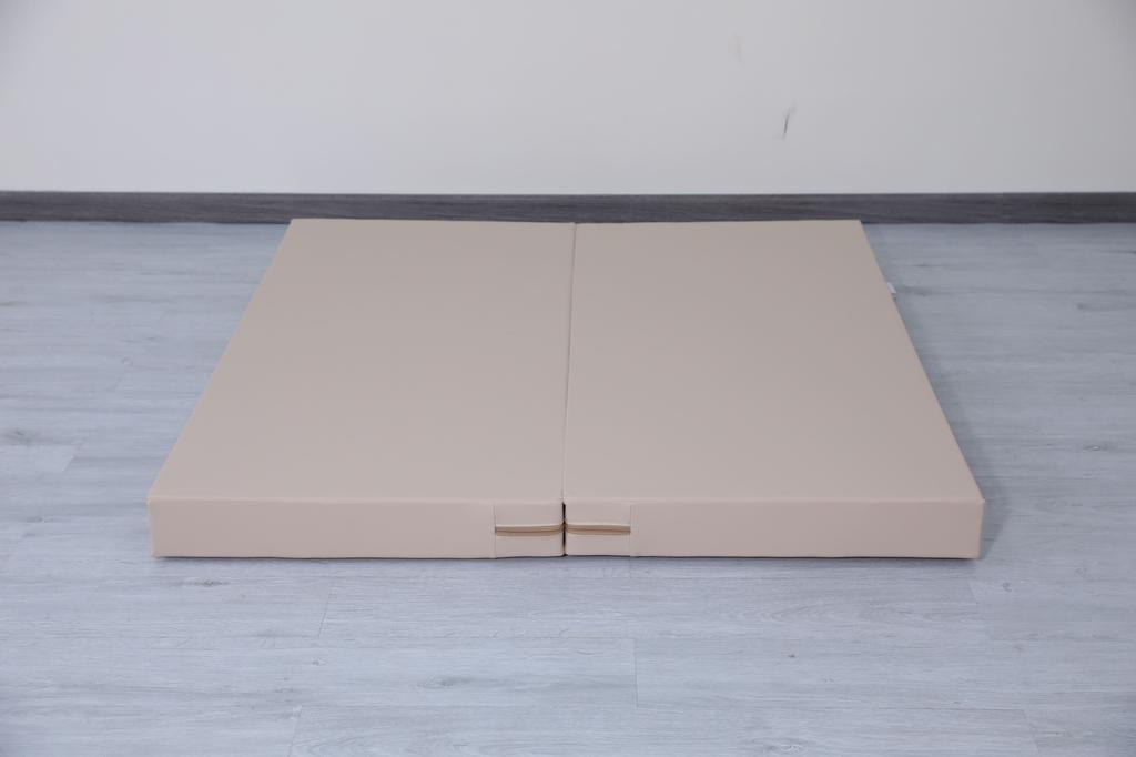 Gymnastic mattress Satellite 120x120x10 cm two-part - beige