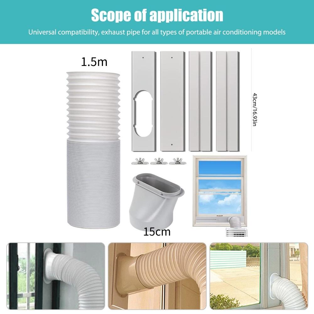 Air Conditioner Window Baffle Kit Portable Mobile Air Conditioning Exhaust Hose Kit Lightweight Accessories for Home Office Part