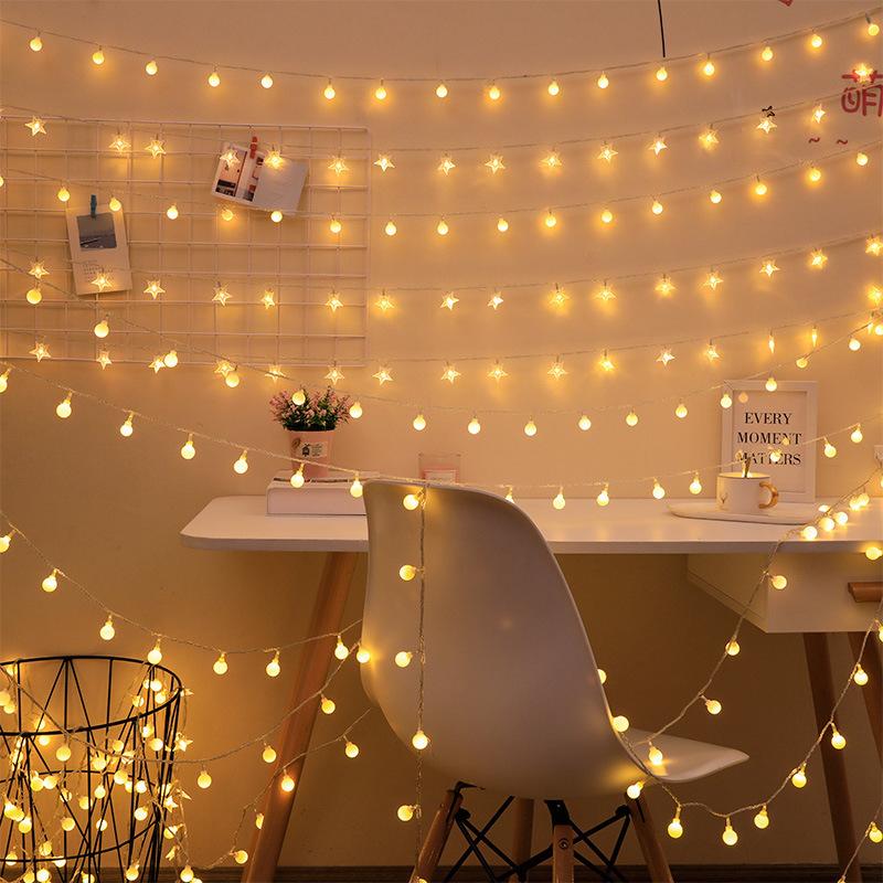 2M 3M Balls LED Fairy String Lights Battery Operated Wedding Valentine's Outdoor Room Birthday Garland Bridal Shower Decorations