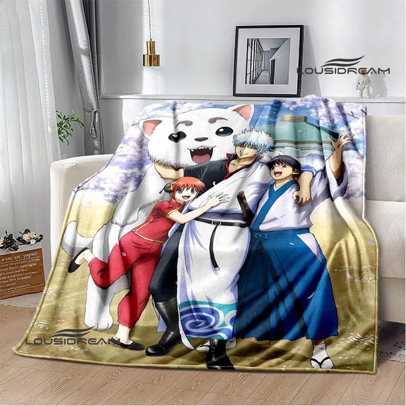 GINTAMA Cartoon Printed Blankets Picnic Blanket Warm Flannel Blankets Home Bed Linings Blankets for Beds Birthday Gift