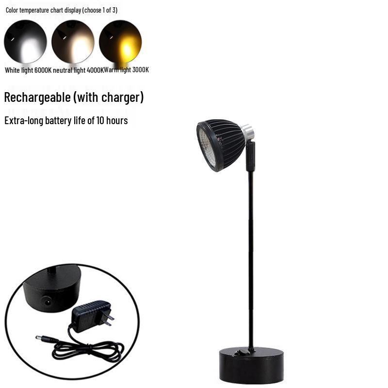 LED Batteriebetriebener Schmuckstrahler für Straßenstände und Schreibtische - Kabelloses Laden