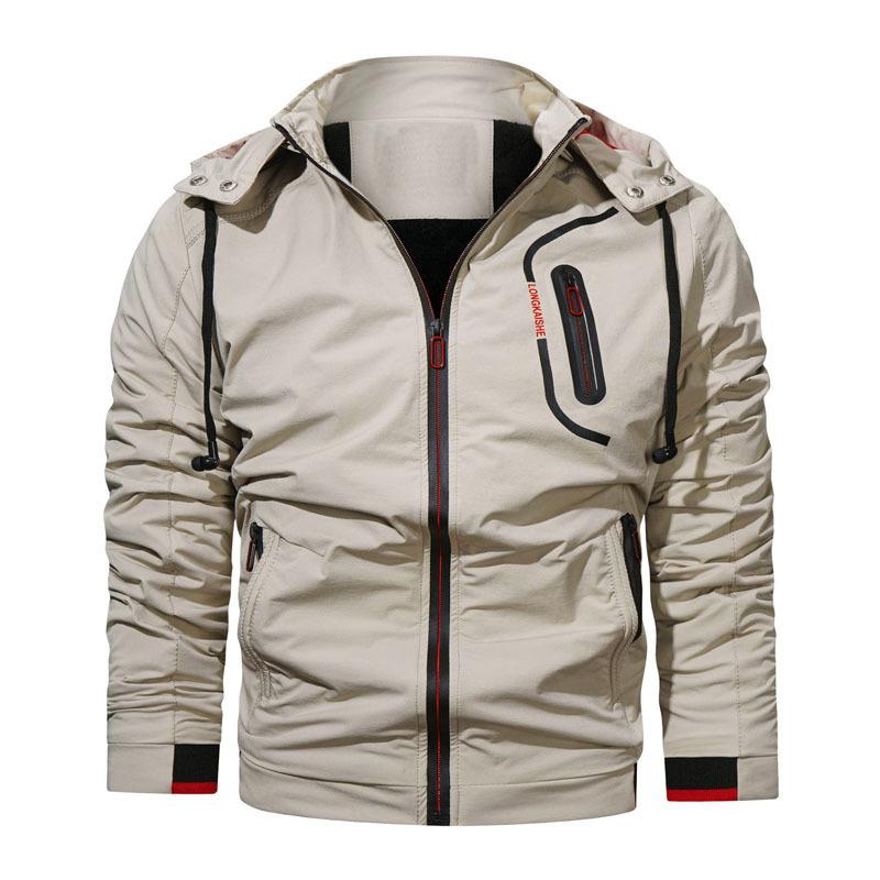 Fall men's heavy casual jacket Jacket Baseball jacket hooded men's jacket