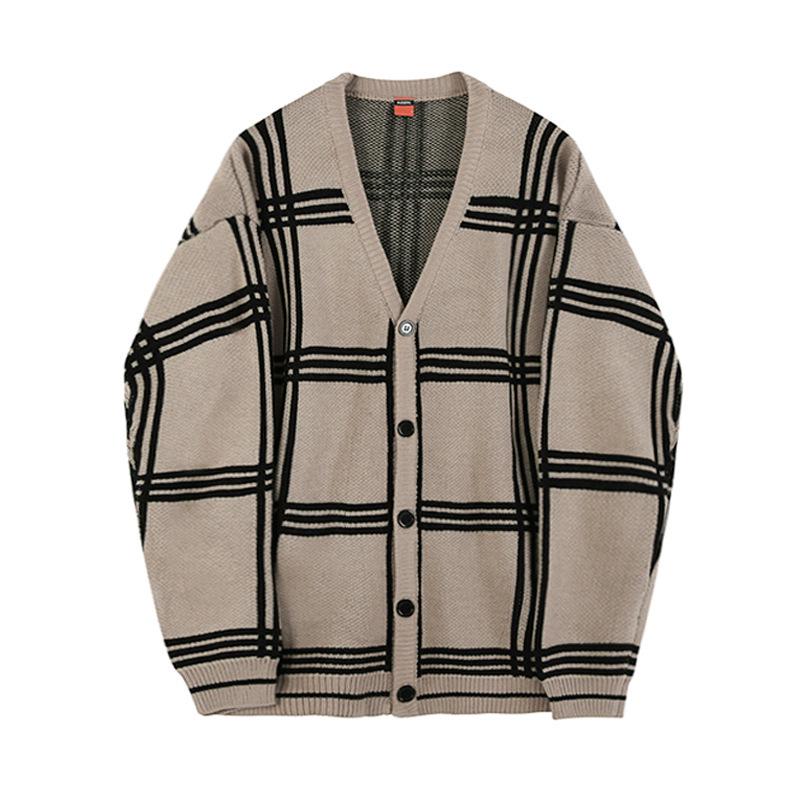 Autumn Men's Korean Trend Loose Knit Cardigan Sweater