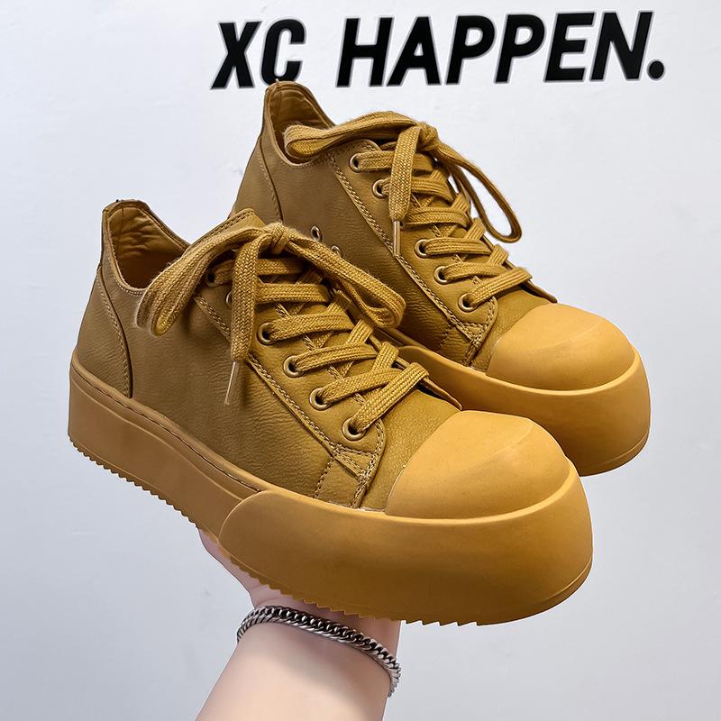 Men's Shoes American Lace-up Sports Men's Board Shoes Big Head Casual Platform Heightening Derby Shoes 24326-A