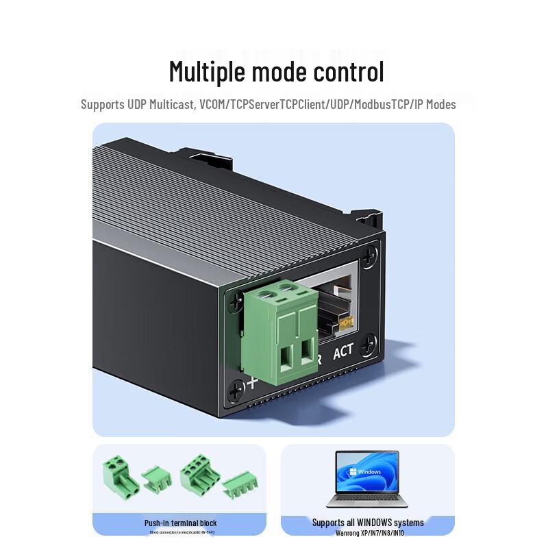 SAMZHE Rail-mounted RS485 To Ethernet Serial Server