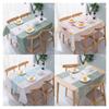 Plastic PVC Rectangula Grid Printed Tablecloth Waterproof Oilproof Kitchen Dining Table Colth Cover Mat Oilcloth Antifouling