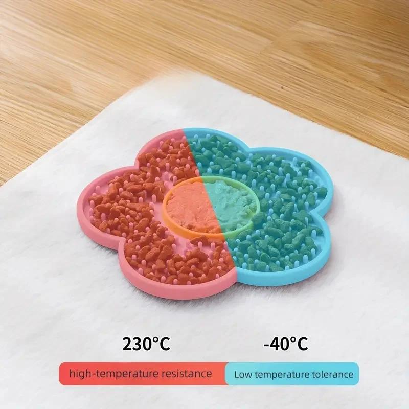 Pet Supplies Cat Licking Pad Sun Flower Shape Silicone Dog Licking Plate Cute Pet Slow Licking Mat