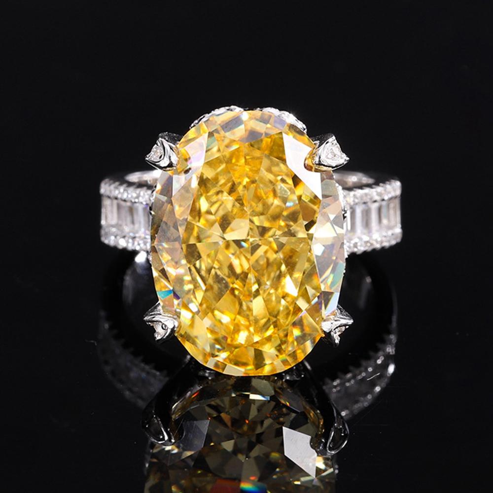 

Модное 18-каратное позолоченное кольцо 13*18 мм овальной огранки с граненым драгоценным камнем для женщин, подарок на помолвку, ювелирные изделия из стерлингового серебра 925 пробы 9