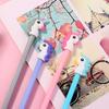 10Pcs Japanese and Korean Girl Heart Cartoon Unicorn Neutral Pen Student Signature Pen Writing Exam Pen Office Black Water Pen