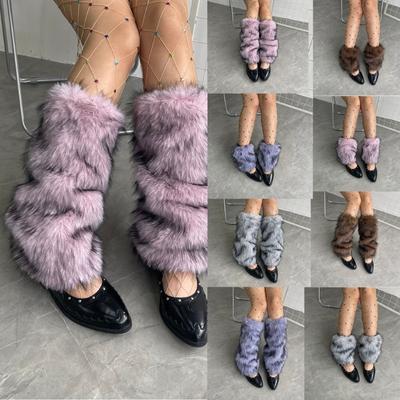 Artificial Furs Foot Sleeves Comfortable Thermal Leg Warmers Winter Wear For Women Polyester Soft Boot Cuffs Cover