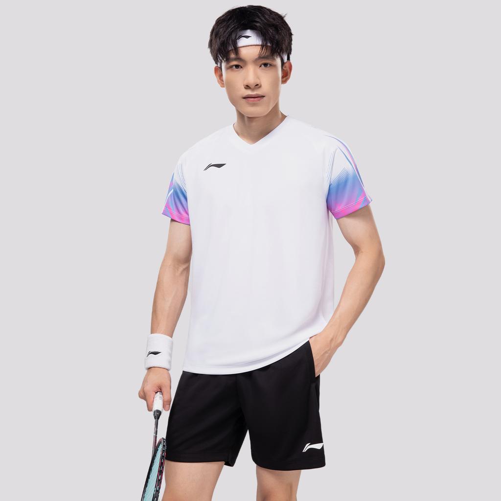 Li-Ning Quick-Drying Breathable Running Badminton Training Short Sleeve T-Shirt And Shorts Casual Sports Set Unisex sports set AATV081-2