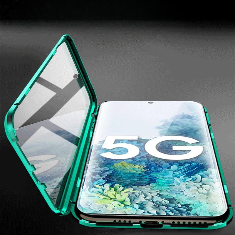 Suitable for Samsung A55 Double Sided Glass Magneto A17 A36 Metal Mobile Phone Case A53 Magnetic Case A56