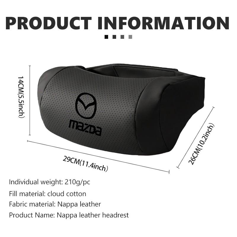 Cuscino per Collo per Veicolo AAGD1 in Pregiata Pelle Nappa Imbottitura Morbida in Cotone Nuvola Per Mazda 3 6 CX5 2 CX3 CX9 MX5 RX8 Axela Demio Atenza MS
