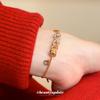 Real gold electroplated woven rope copper coin bracelet new Chinese style retro temperament bracelet light luxury high-end jewelry women