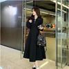 Women's Plus Size Waffle Knit Slimming Long Sleeve Dress for Autumn and Winter
