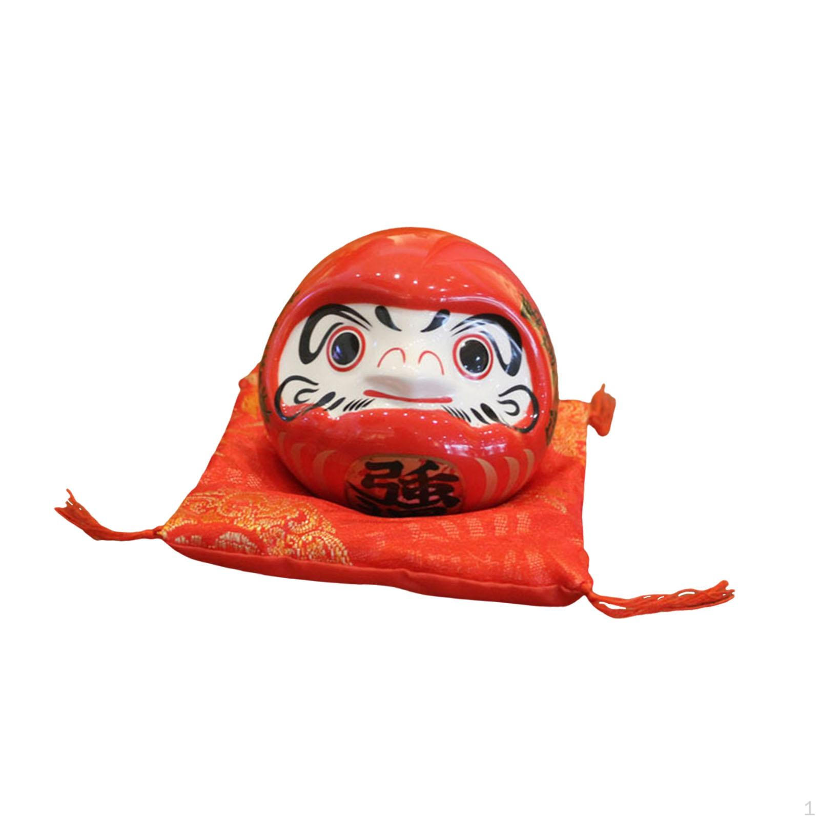 

Ceramic Daruma Money Box, Piggy Bank, Japanese Dharma Pattern Figurine, Smooth Surface, красный