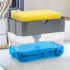 1Set Dish Soap Pump Dispenser and Sponge Holder, Metallic Silvery for Kitchen Sink, With Sponge