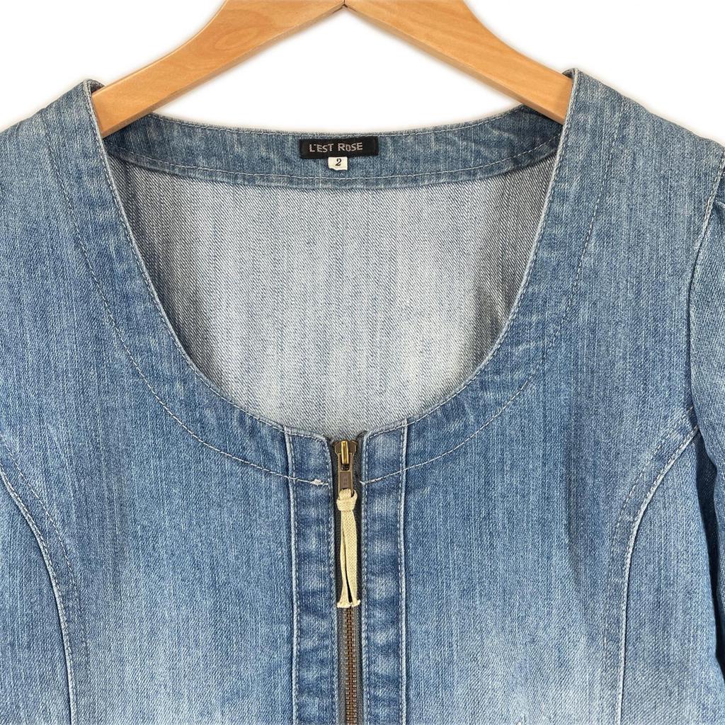 LEST ROSE Frill Denim Jacket blue Women 2