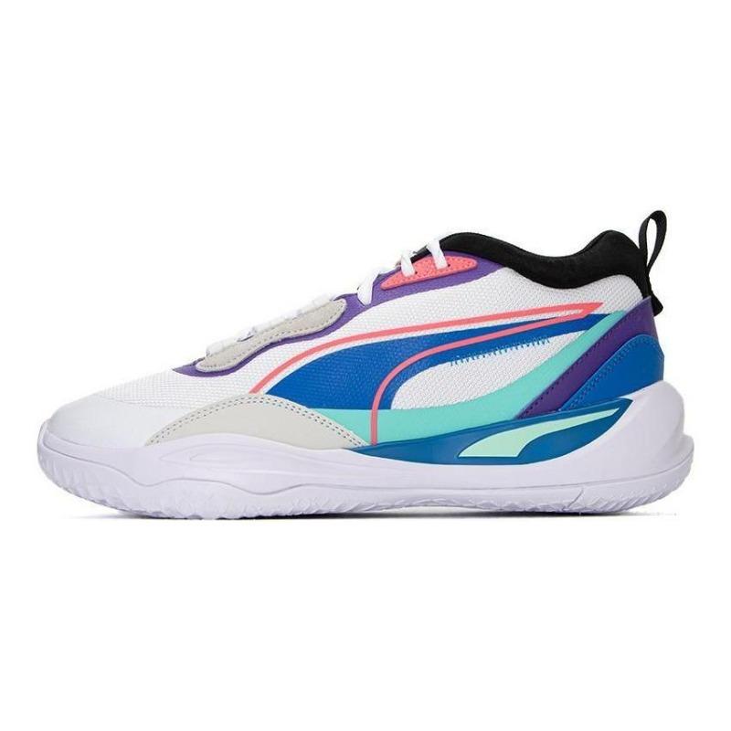 PUMA Playmaker Pro Anti-slip Wear-resistant Low Basketball Shoes Men White Blue 377572-18 41