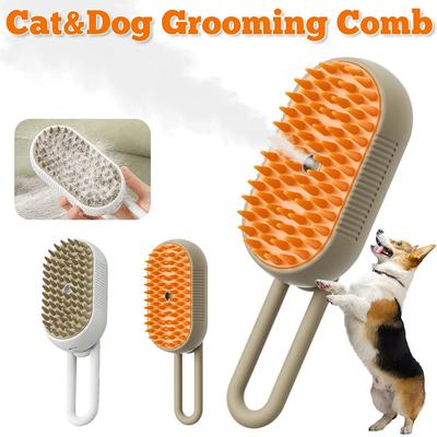 Spazzola a Vapore 3 in 1 per Cani e Gatti, Spray Massaggio, Pettine per Toelettatura Animali Domestici, Rimozione Peli, Pettine per Gatti, Spazzola per Peli di Gatto, Accessori per Animali Domestici Cani