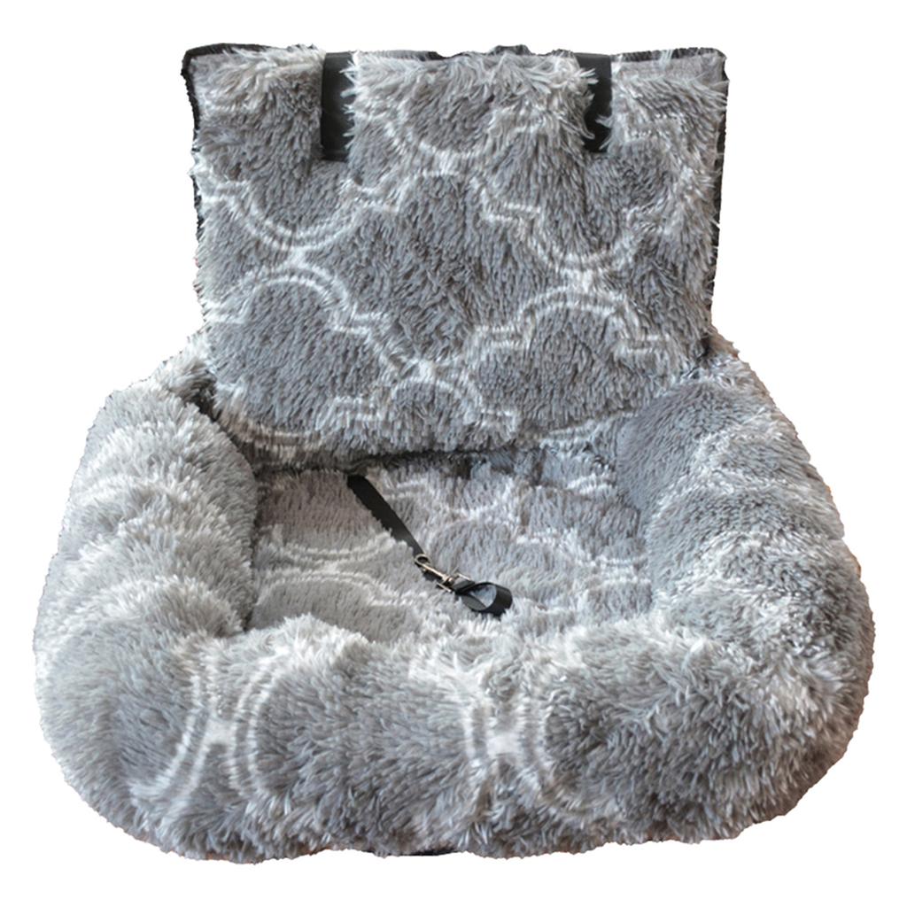 Removable Washable Cushion with Safety Belt Non-slip Dogs Travel Bed Soft Plush Dog Seat for Small & Medium Pets