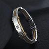 Luxury Titanium Steel Rhinestone Bracelet Unisex Sparkle Wristband Minimalist Fashion Statement Jewelry