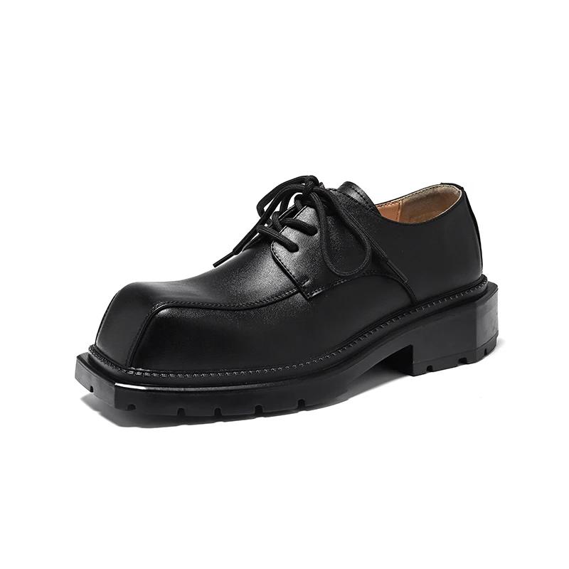 Platform Shoes for Men Brand Leather Shoes Business Dress Shoes Japan All-Match Casual Wear-Resistant Footwear Chaussure Homme
