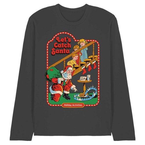 Steven Rhodes Unisex Adult LetÂ´s Catch Santa Long-Sleeved T-Shirt