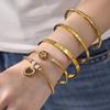18k Gold-Plated Zircon Bamboo Bracelet Set: Geometric, European & American Style