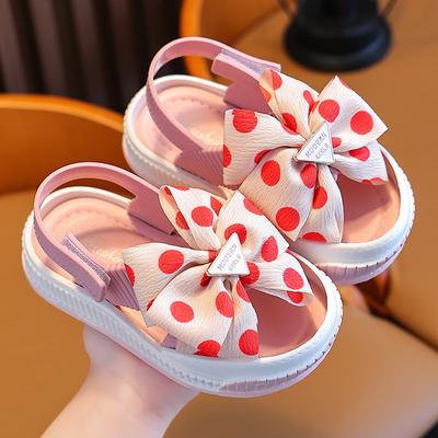 2023 Yeni Yaz Kız Sandalet kaymaz Büyük ve Küçük Çocuk Öğrenciler Peep-toe Kız Prenses Bebek plaj sandaletleri