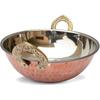 Indian Style Copper Karahi with Brass Handle, 1 Piece Serve Bowl for Cereals, Soups and Curry (15 CM)