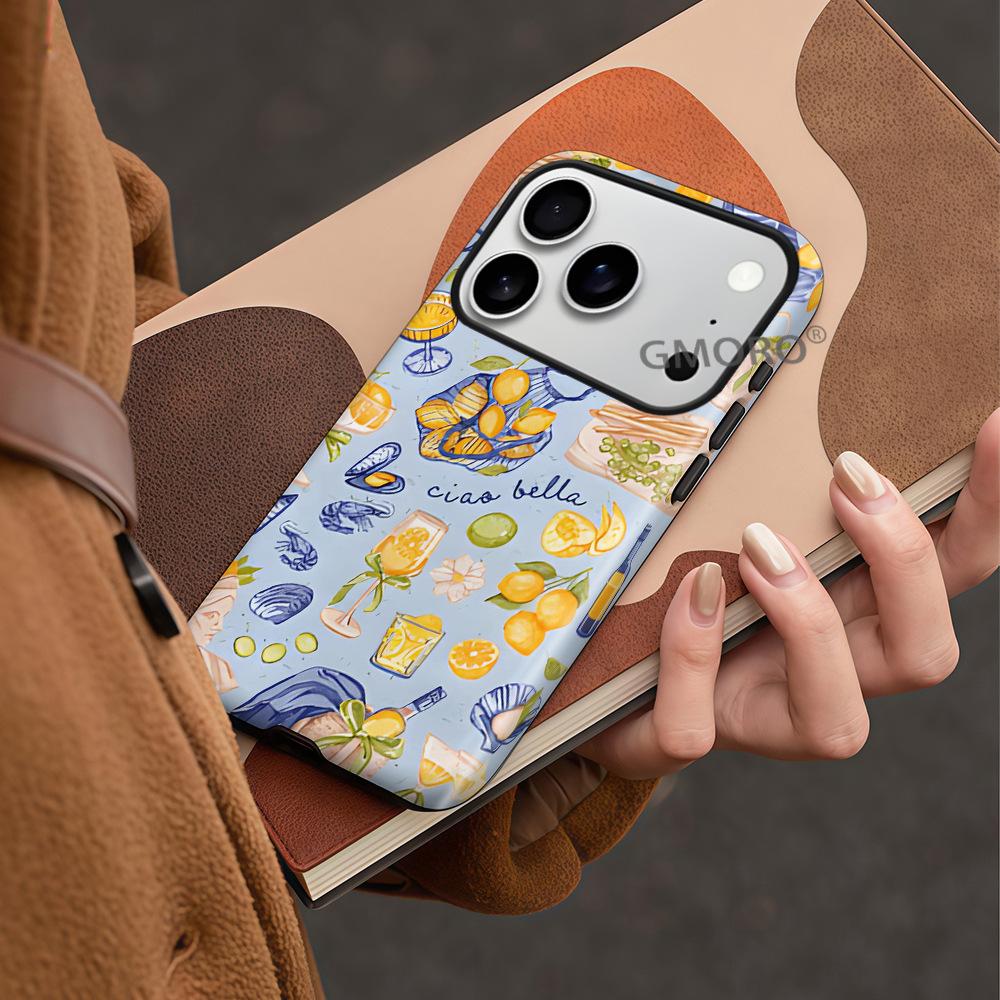 Amazon's Popular Full-screen Lemon Mobile Phone Case, Apple 17 Two-in-one Film, iPhone16 All-inclusive Matte Hard Case.