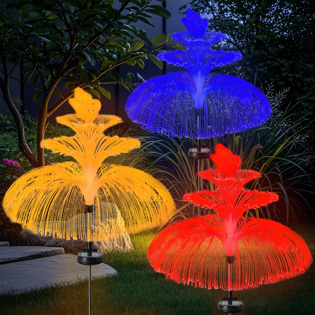 1Pcs Multi-layer LED solar jellyfish light, 7 modes, outdoor garden decorative light, courtyard landscape light, holiday gift
