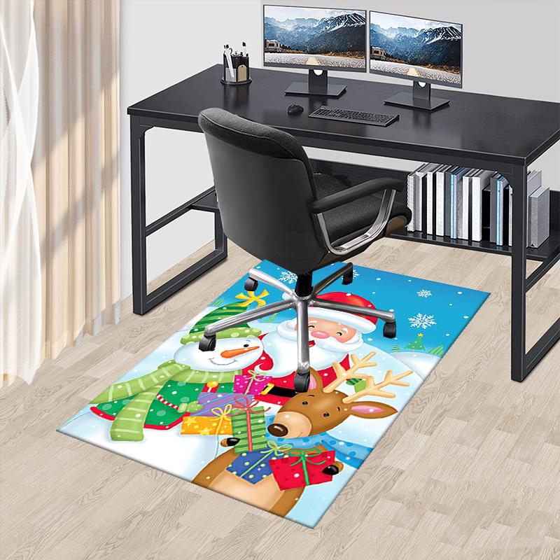 

Christmas Santa Claus Snowman Deer Anime Cartoon Chair Mat Non-Slip Carpet for Office Home Decoration Living Room Bedroom Game Room Dormitory Gift.R02 60cm by 90cm