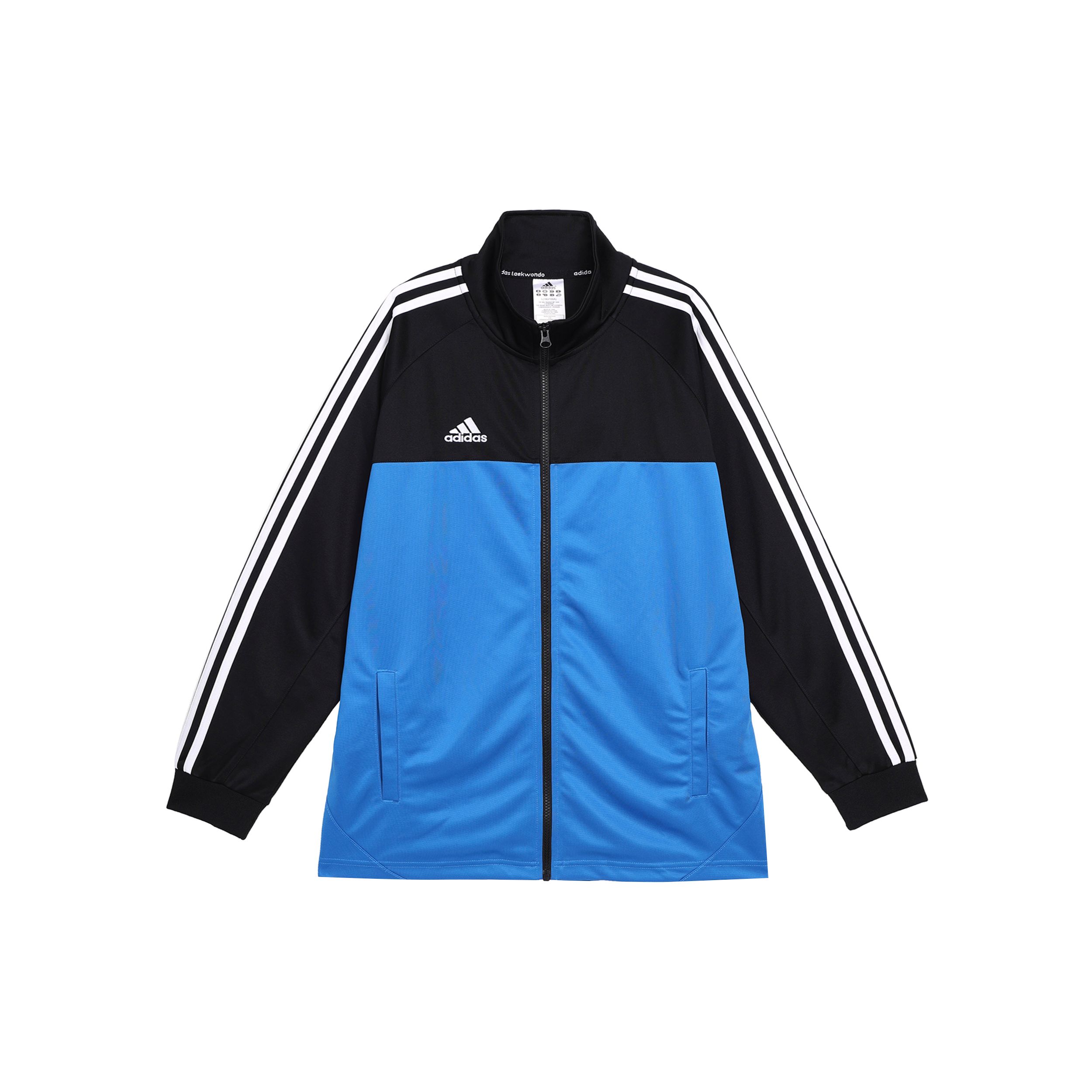 

Куртка Adidas Casual Stand воротник с боковыми полосками и логотипом бренда в стиле ретро, куртка унисекс, цвет черный, синий TR60J1-BBU XXXL