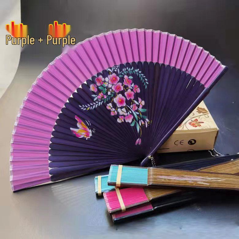 Evantai pliabil din bambus în stil chinezesc pentru Hanfu sau dans