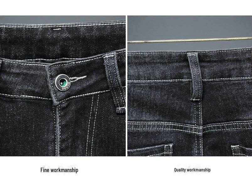 Douyin Trendy Pánské Vysoce Elastické Slim Fit Zimní Džíny - Pohodlné, Cenově Dostupné a Stylová Korejská Móda.