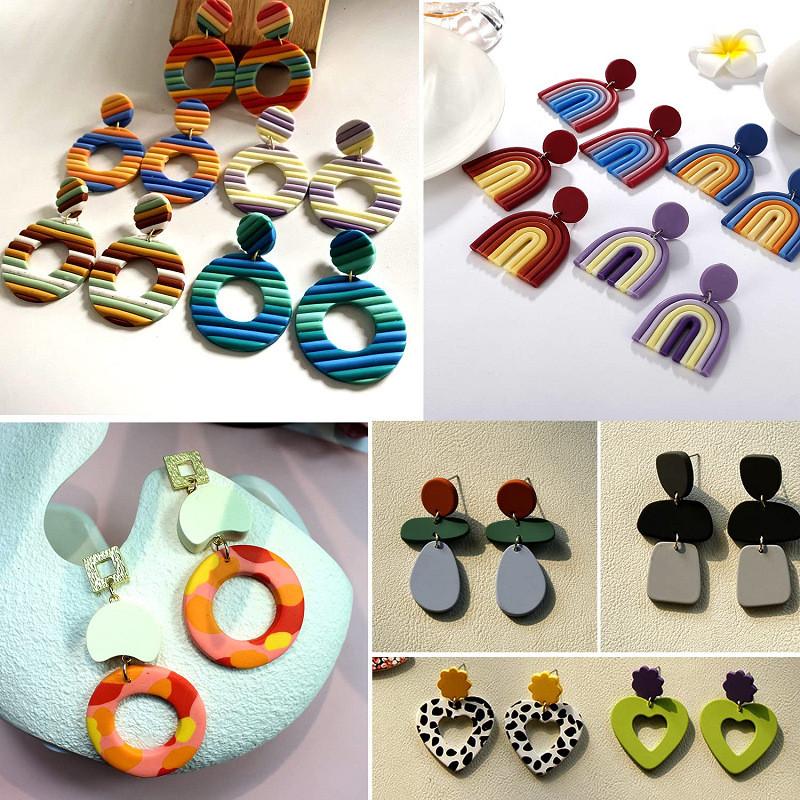 Polymer Clay Silk Screen Stencils Reusable Silkscreen Print Kit for Printing Clay Stamps Jewelry Earrings Decoration Template