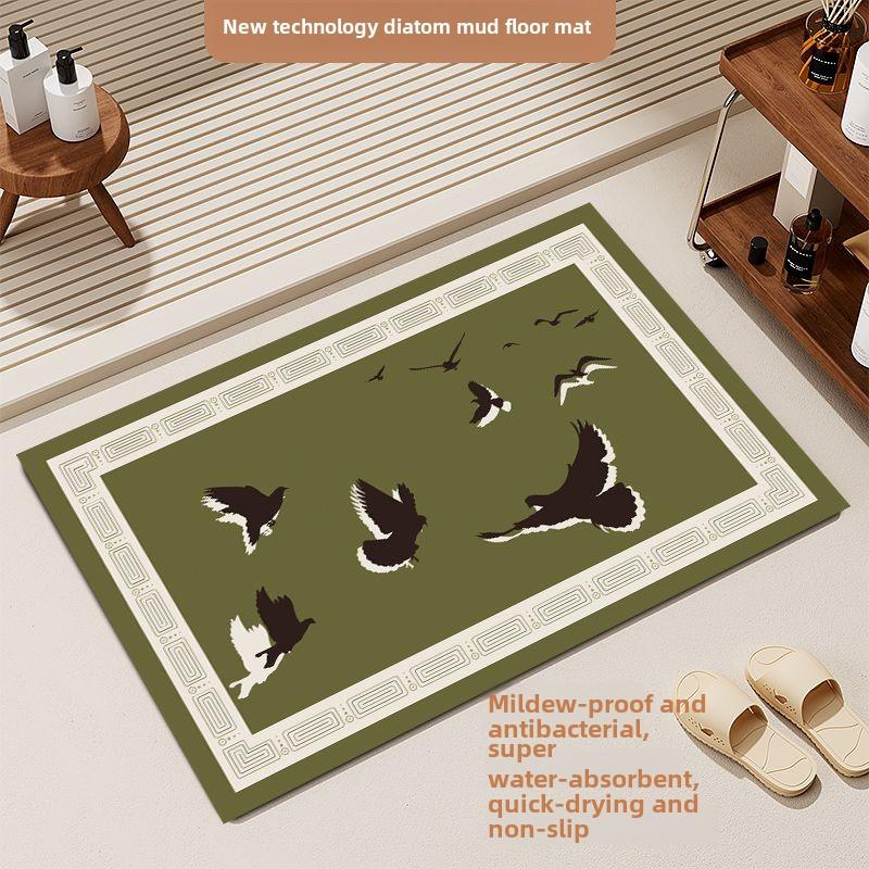 Simple Diatomaceous Earth Bathroom Mat, Absorbent, Quick Drying, Anti Slip, Dust Removal, and Anti Fouling