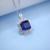 S925 Sterling Silver Cultured Ruby Necklace for Women, Full Diamond Bezel Setting, Elegant Daily Wear Gift.
