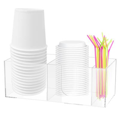 Disposable Cup Storage Holder Coffee Paper Cup Dispenser Storage Box Acrylic Countertop Desktop Kitchen Organizer Multi-purpose