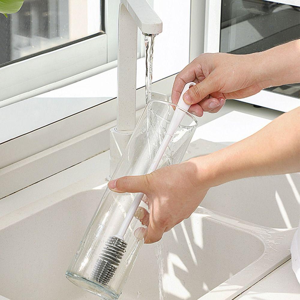 Cleaning Brush Multi-function Silicone Cleaning Tool Glass Cleaner Milk Bottle Brush Cup Scrubber