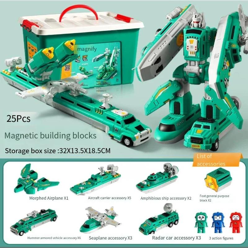 

Children s Magnetic Block Splicing Toy Puzzle Boy Assembled Transforme Car Magnet Robot Baby Gift Play in Person