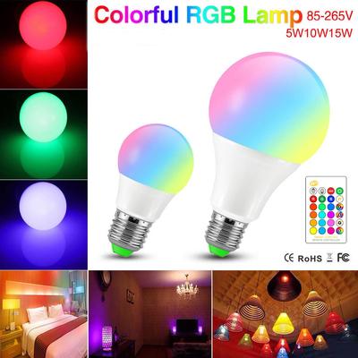 LED-Lampe E27 B22 RGB-LED-Birne 15 W 10 W 5 W RGBW dimmbare Ampullen-LED-Smart-Leuchten für die Urlaubsdekoration zu Hause mit Fernbedienung