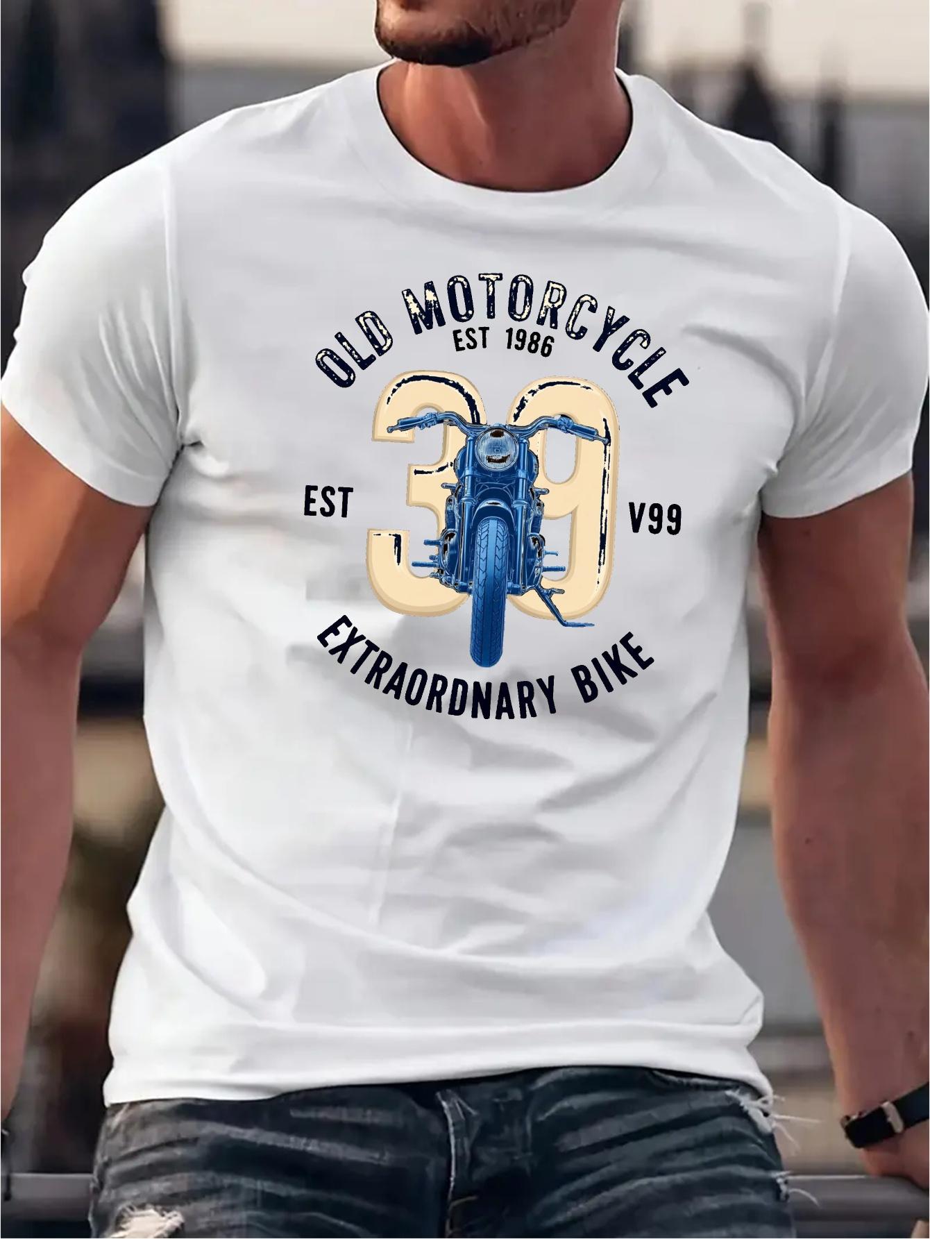 Vintage Motorcycle Graphic T-shirt - Cotton Blend XXL