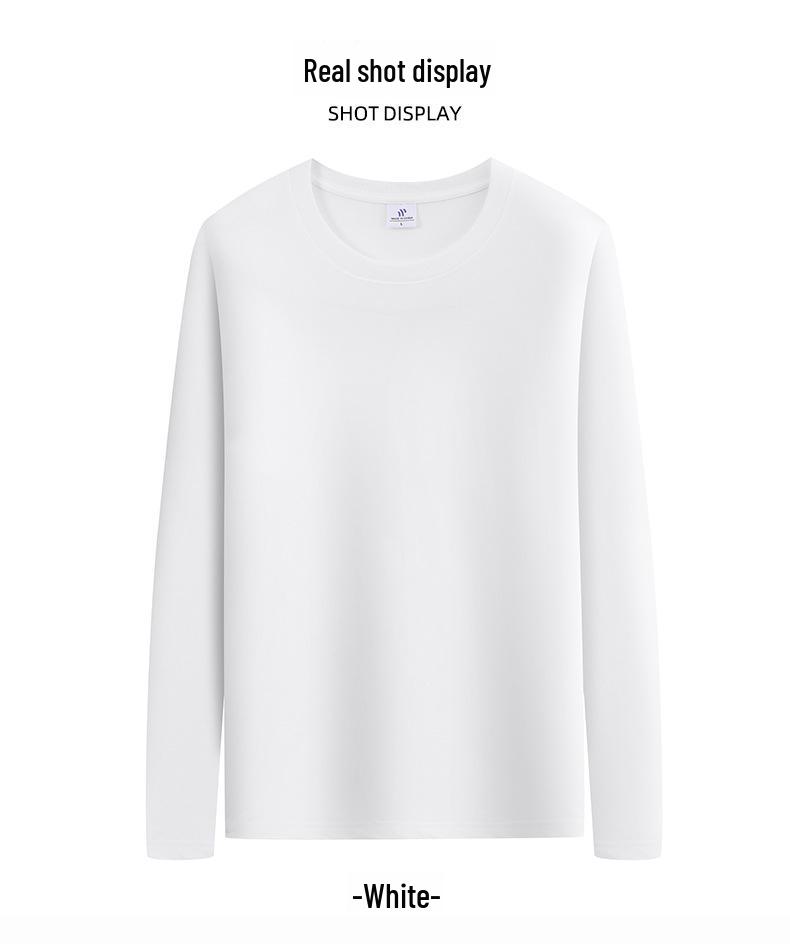 Men's Solid Color Xinjiang Cotton Long-Sleeve Heavyweight T-Shirt for Autumn