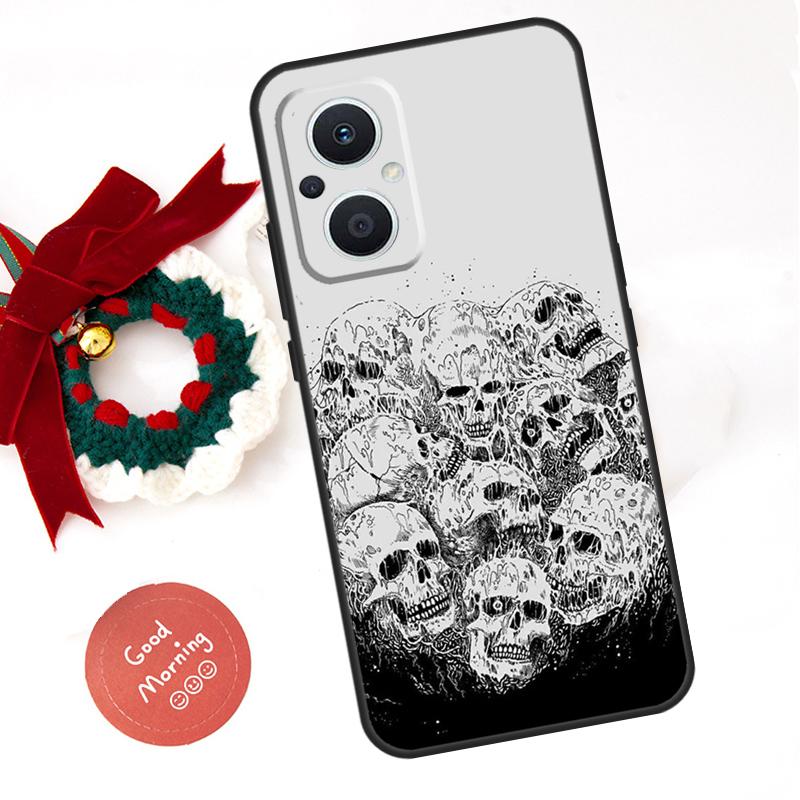 Gothic Fashion Skull Funda For OPPO Reno 13 F 14 10 11 12 Pro 12F 11F 14F 7 8 Lite OPPO Find X9 X8 X6 X5 Pro Case