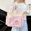 Cute bow pain bag tote bag Japanese JK sweet girl two-dimensional transparent small food allowance bar millet girl