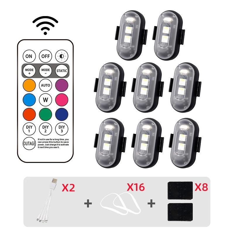 Luzes de Aviso Sem Fio para Aeronaves Leves, Aviões, Helicópteros, Luzes Estroboscópicas LED RGB para Aeronaves, Luzes de Motocicleta, Posição de Flash LED